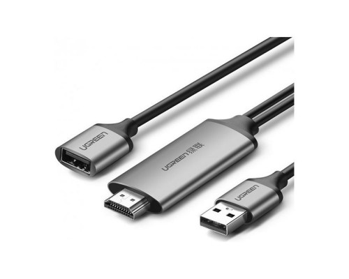 Кабель мультимедійний USB to HDMI 1.5m gray Ugreen (50291)
