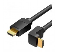 Кабель мультимедійний HDMI M to HDMI M 2.0m V2.0 4K60Hz 90° corner PVC black Vention (AARBH)