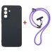 Чохол до мобільного телефона Dengos Case + Cross-body Strap Samsung Galaxy A37 Black+Purple (DG-KM-CCRB-02)