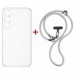 Чохол до мобільного телефона Dengos Case + Cross-body Strap Samsung Galaxy S25 FE Clear+Grey (DG-KM-CCRB-26)