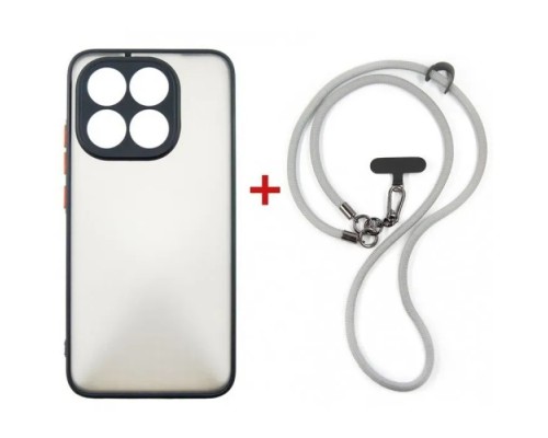 Чохол до мобільного телефона Dengos Case + Cross-body Strap Xiaomi 15T Black+Grey (DG-KM-CCRB-55)
