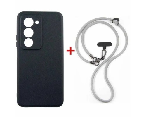 Чохол до мобільного телефона Dengos Case + Cross-body Strap Xiaomi Redmi 15 Black+Grey (DG-KM-CCRB-43)