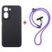 Чохол до мобільного телефона Dengos Case + Cross-body Strap Xiaomi Redmi A7 Pro Black+Purple (DG-KM-CCRB-52)