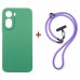 Чохол до мобільного телефона Dengos Case + Cross-body Strap Xiaomi Redmi A7 Pro Mint+Purple (DG-KM-CCRB-54)