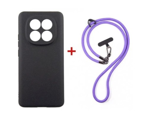 Чохол до мобільного телефона Dengos Case + Cross-body Strap Xiaomi Redmi Note 15 Black+Purple (DG-KM-CCRB-34)