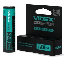 Акумулятор 18650 2200mAh Li-Ion, protect, color box/1шт Videx (18650-P/2200/1CB)