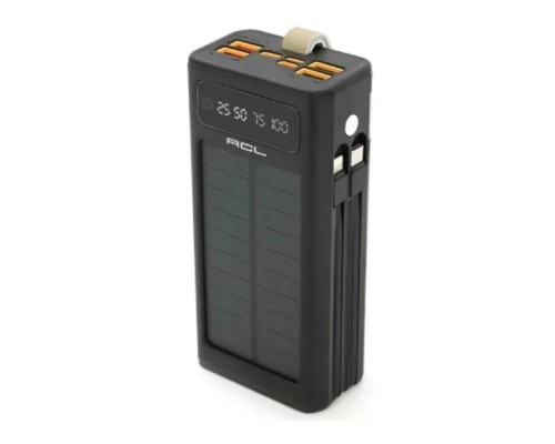Батарея універсальна ACL 30000mAh, SOLAR, TypeC + Lighting, Black (PW-90B)