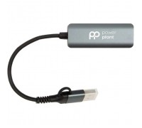 Перехідник PowerPlant USB-C to RJ45 Ethernet 1000Mbps (CA917266)