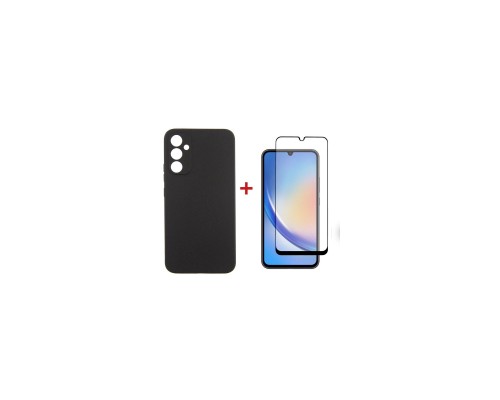 Чохол до мобільного телефона Dengos Kit for Samsung Galaxy A34 5G case + glass (Black) (DG-KM-41)