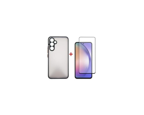 Чохол до мобільного телефона Dengos Kit for Samsung Galaxy A54 case + glass (Black) (DG-KM-26)
