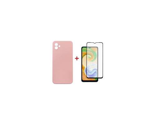 Чохол до мобільного телефона Dengos Samsung Galaxy A04e Case + Glass (Pink) (DG-KM-76)