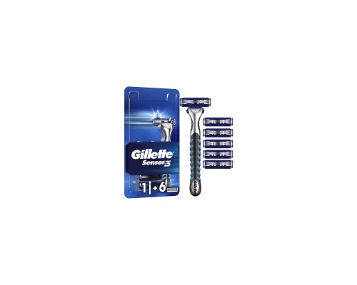 Бритва Gillette Sensor 3 з 6 змінними картриджами (7702018550807)