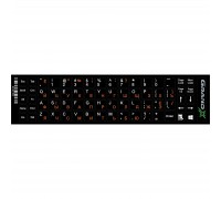 Наклейка на клавіатуру Grand-X 68 keys Cyrillic orange, Latin white (GXDPOW)