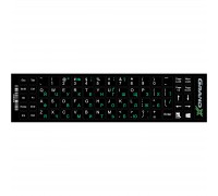 Наклейка на клавіатуру Grand-X 68 keys UA green, Latin white (GXDGUA)