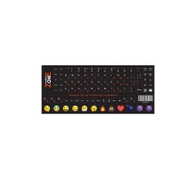 Наклейка на клавіатуру SampleZone непрозора чорна, біло-помаранчевий (SZ-BK-RS)