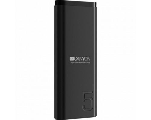 Батарея універсальна Canyon 5000mAh, Input 5V/2A, Output 5V/2.1A, Black (CNE-CPB05B)