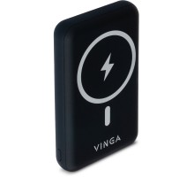 Батарея універсальна Vinga 10000 mAh Wireless Magnetic QC+PD (VPBAMS10BK)