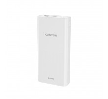Батарея універсальна Canyon 20000mAh, Input 5V/2A, Output 5V/2.1A(Max), White (CNE-CPB2001W)