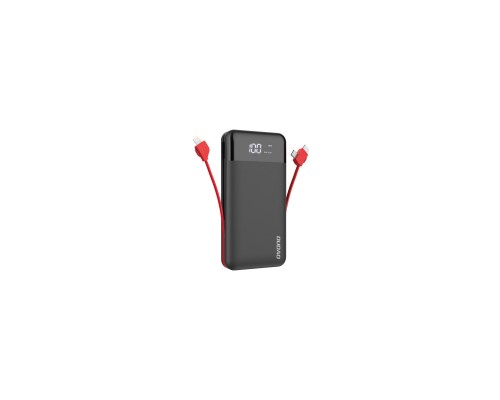 Батарея універсальна Dudao K1Pro 20000mAh, with built-in cables, black (6970379617588)