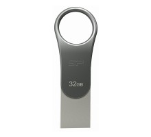 USB флеш накопичувач Silicon Power 32GB Mobile C80 Silver USB 3.2 (SP032GBUC3C80V1S)