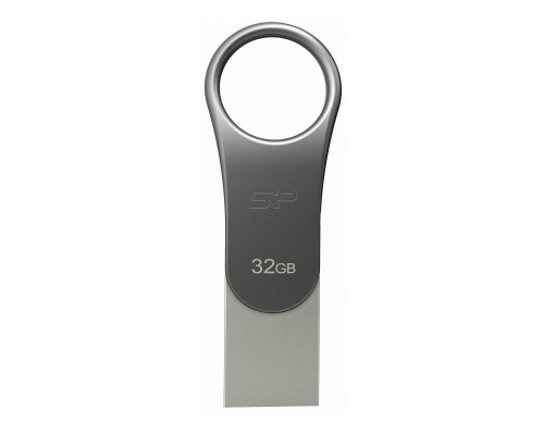 USB флеш накопичувач Silicon Power 32GB Mobile C80 Silver USB 3.2 (SP032GBUC3C80V1S)