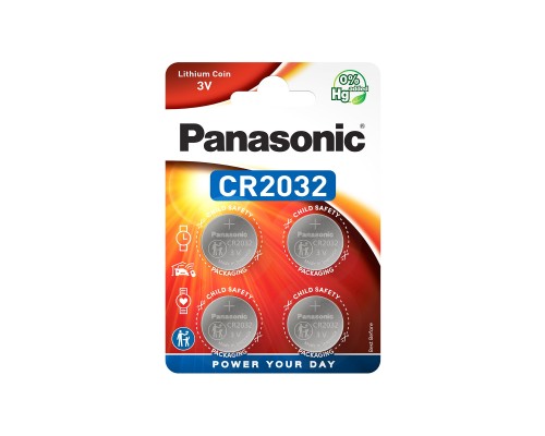 Батарейка Panasonic CR 2032 Lithium * 4 (CR-2032EL/4B)