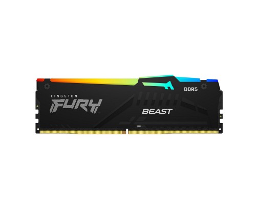 Модуль пам'яті для комп'ютера DDR5 16GB 5200 MHz Beast Black RGB Kingston Fury (ex.HyperX) (KF552C40BBA-16)