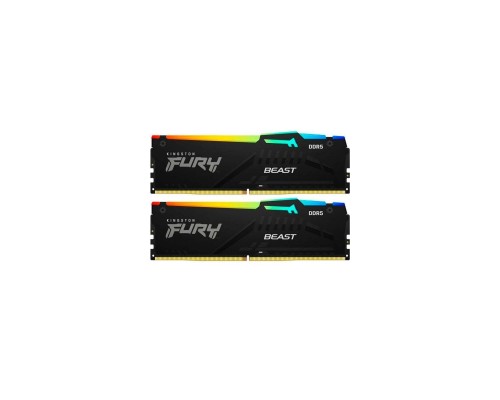 Модуль пам'яті для комп'ютера DDR5 16GB (2x8GB) 6000 MHz FURY Beast RGB Kingston Fury (ex.HyperX) (KF560C36BBEAK2-16)