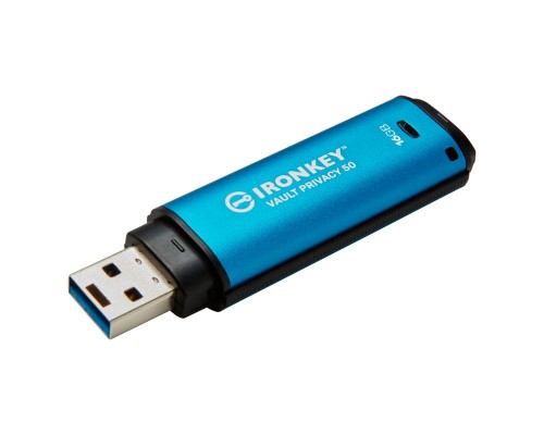 USB флеш накопичувач Kingston 16GB IronKey Vault Privacy 50 Blue USB 3.2 (IKVP50/16GB)