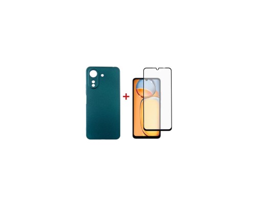 Чохол до мобільного телефона Dengos Kit for Xiaomi Redmi 13C case + glass (Green) (DG-KM-54)