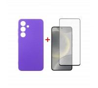 Чохол до мобільного телефона Dengos Samsung Galaxy S24 Carbon + glass Purple (DG-KM-102)