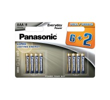 Батарейка Panasonic AAA LR03 Everyday Power * 8(6+2) (LR03REE/8B2F)