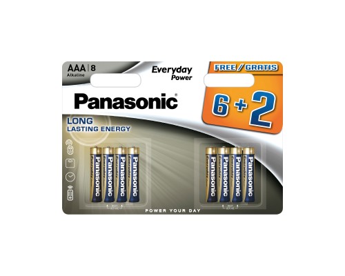 Батарейка Panasonic AAA LR03 Everyday Power * 8(6+2) (LR03REE/8B2F)