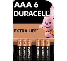 Батарейка Duracell AAA лужні 6 шт. в упаковці (5000394107472 / 81483511)