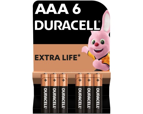 Батарейка Duracell AAA лужні 6 шт. в упаковці (5000394107472 / 81483511)