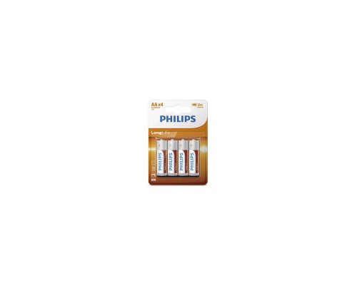 Батарейка Philips AA R6 LongLife Zinc Carbon * 4 (R6L4B/10)