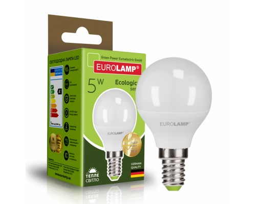 Лампочка Eurolamp LED G45 5W E14 3000K 220V (LED-G45-05143(P))