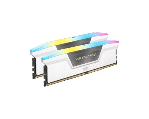 Модуль пам'яті для комп'ютера DDR5 32GB (2x16GB) 6000 MHz Vengeance RGB White Corsair (CMH32GX5M2B6000C40W)