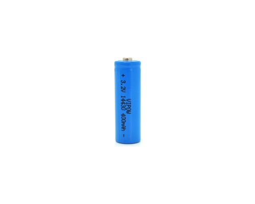 Акумулятор 14430 LiFePO4 (size 3/4AA), 400mAh, 3.2V, TipTop, blue Vipow (IFR14430-400mAhTT / 25540)