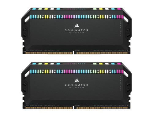 Модуль пам'яті для комп'ютера DDR5 64GB (2x32GB) 6000 MHz Dominator Platinum RGB Black Corsair (CMT64GX5M2B6000C40)