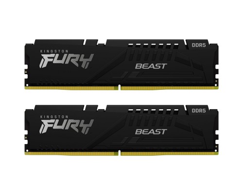 Модуль пам'яті для комп'ютера DDR5 16GB (2x8GB) 6000 MHz Beast Black Kingston Fury (ex.HyperX) (KF560C40BBK2-16)