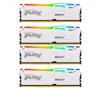 Модуль пам'яті для комп'ютера DDR5 128GB (4x32GB) 5600 MHz FURY Beast RGB White Kingston Fury (ex.HyperX) (KF556C40BWAK4-128)