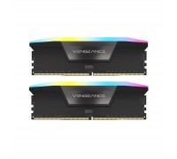 Модуль пам'яті для комп'ютера DDR5 32GB (2x16GB) 6400 MHz Vengeance RGB Black Corsair (CMH32GX5M2B6400C36)