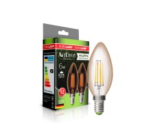 Лампочка Eurolamp LED CL 6W 620 Lm E14 4000K deco 2шт (MLP-LED-CL-06144(Amber))