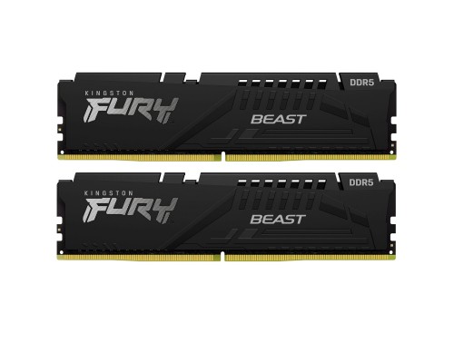 Модуль пам'яті для комп'ютера DDR5 32GB (2x16GB) 6400 MHz Beast Black EXPO Kingston Fury (ex.HyperX) (KF564C32BBE-32)