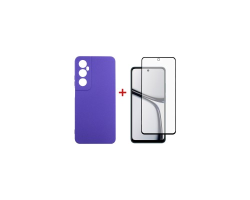 Чохол до мобільного телефона Dengos Realme C65 + Glass Purple (DG-KM-95)