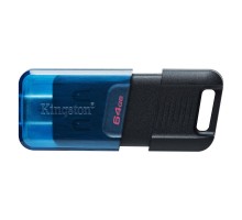 USB флеш накопичувач Kingston 64GB DataTraveler 80 M USB-C 3.2 Blue/Black (DT80M/64GB)