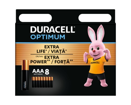 Батарейка Duracell Optimum AAA лужні 8 шт. в упаковці (5015602)