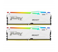 Модуль пам'яті для комп'ютера DDR5 64GB (2x32GB) 5600 MHz Beast White RGB Kingston Fury (ex.HyperX) (KF556C36BWEAK2-64)