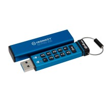 USB флеш накопичувач Kingston 64GB IronKey Keypad 200 AES-256 Encrypted Blue USB 3.2 (IKKP200/64GB)